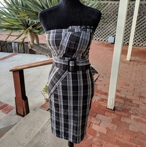 Bebe plaid strapless